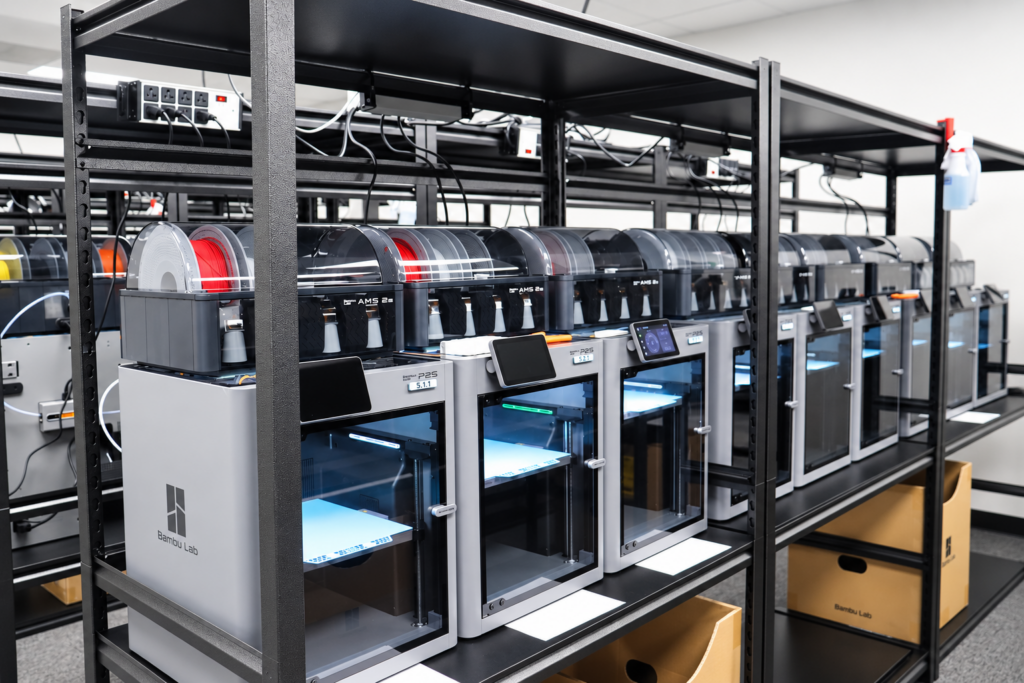 Row of 3d Printers at Mark-One Facility