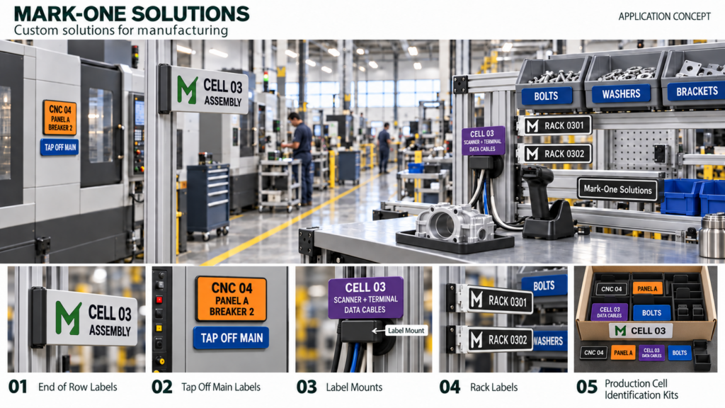 Concept drawing of possible product solutions for a manufacturing environment
