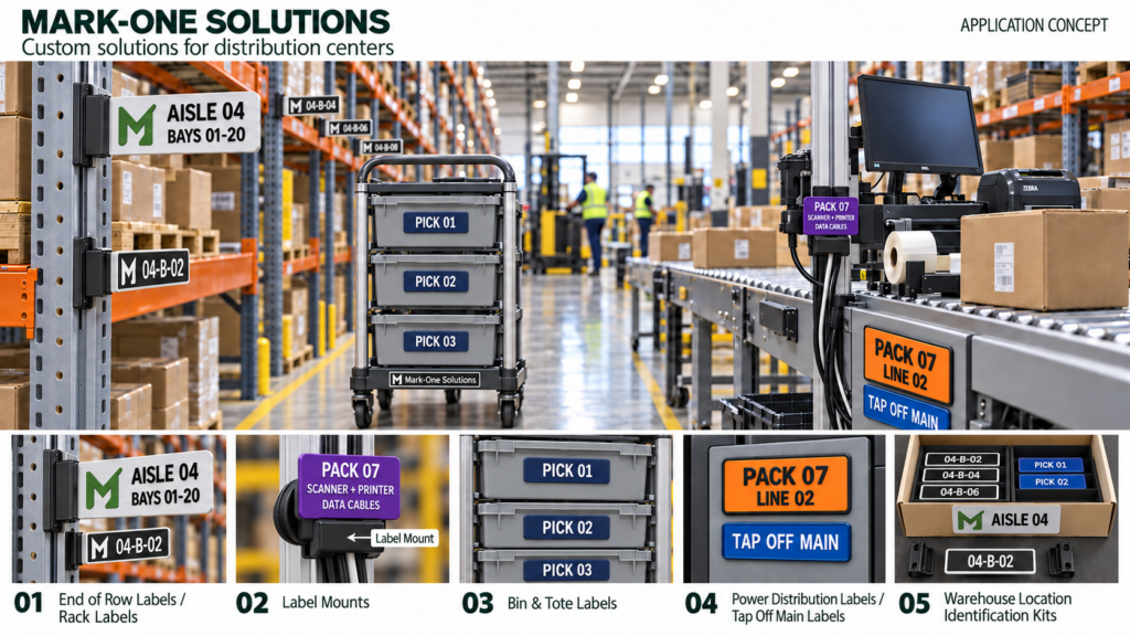 Concept drawing of possible product applications for distribution centers